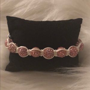 Pink Shamballa Style Macrame Bracelet